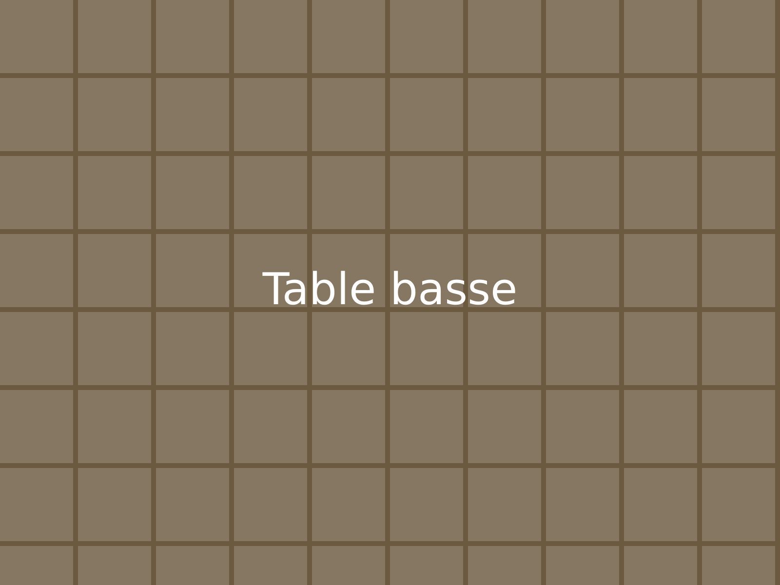 Table basse en chêne au plateau carrelé